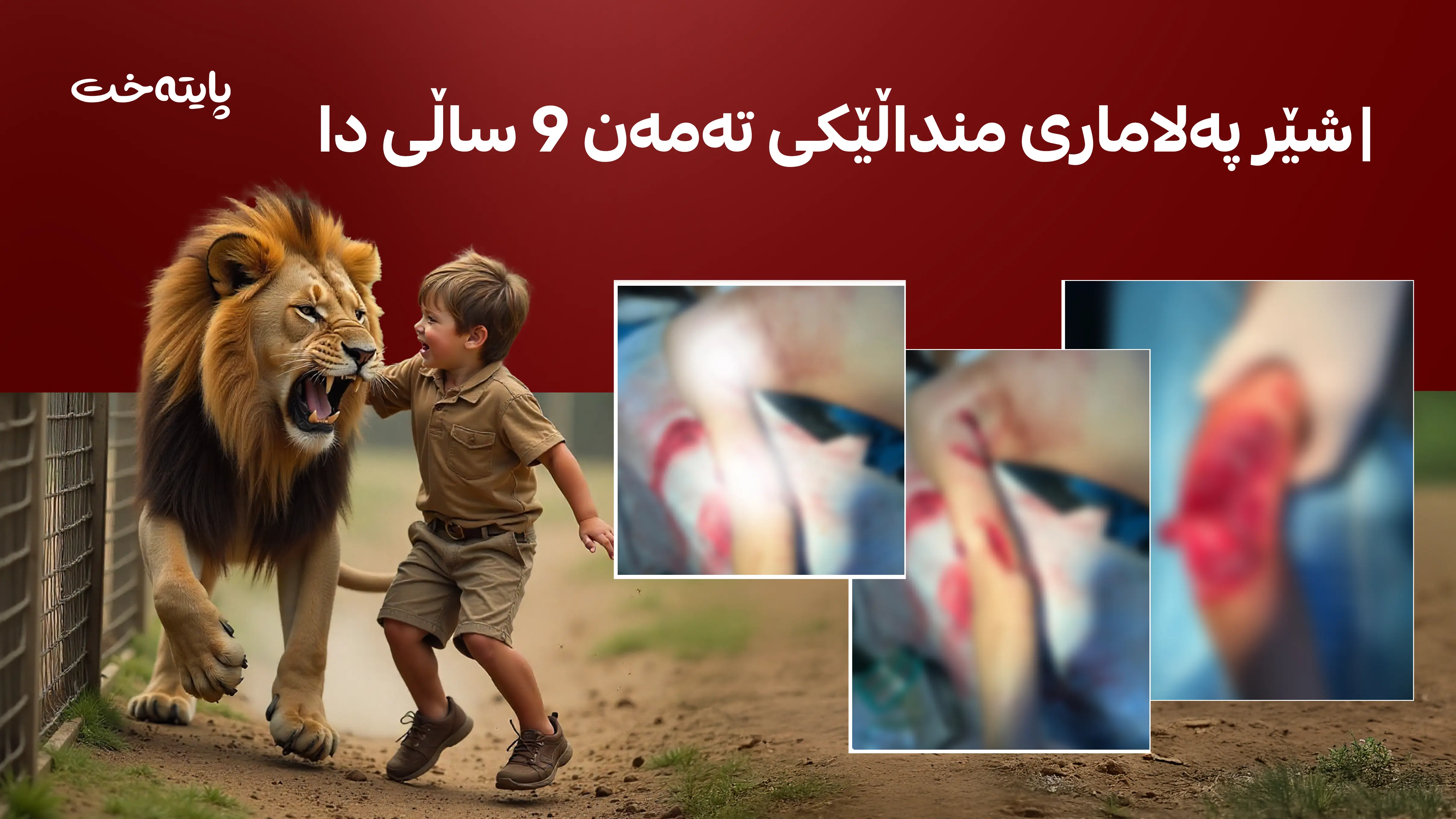 شێر پەلاماری منداڵێکی تەمەن 9 ساڵی دا