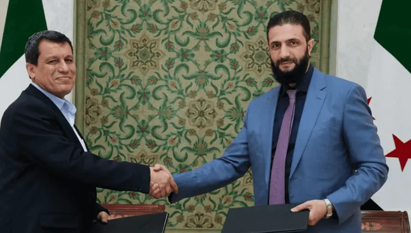 کۆبوونەوەی مەزڵووم عەبدی و ئەحمەد شەرع بەردەوامە