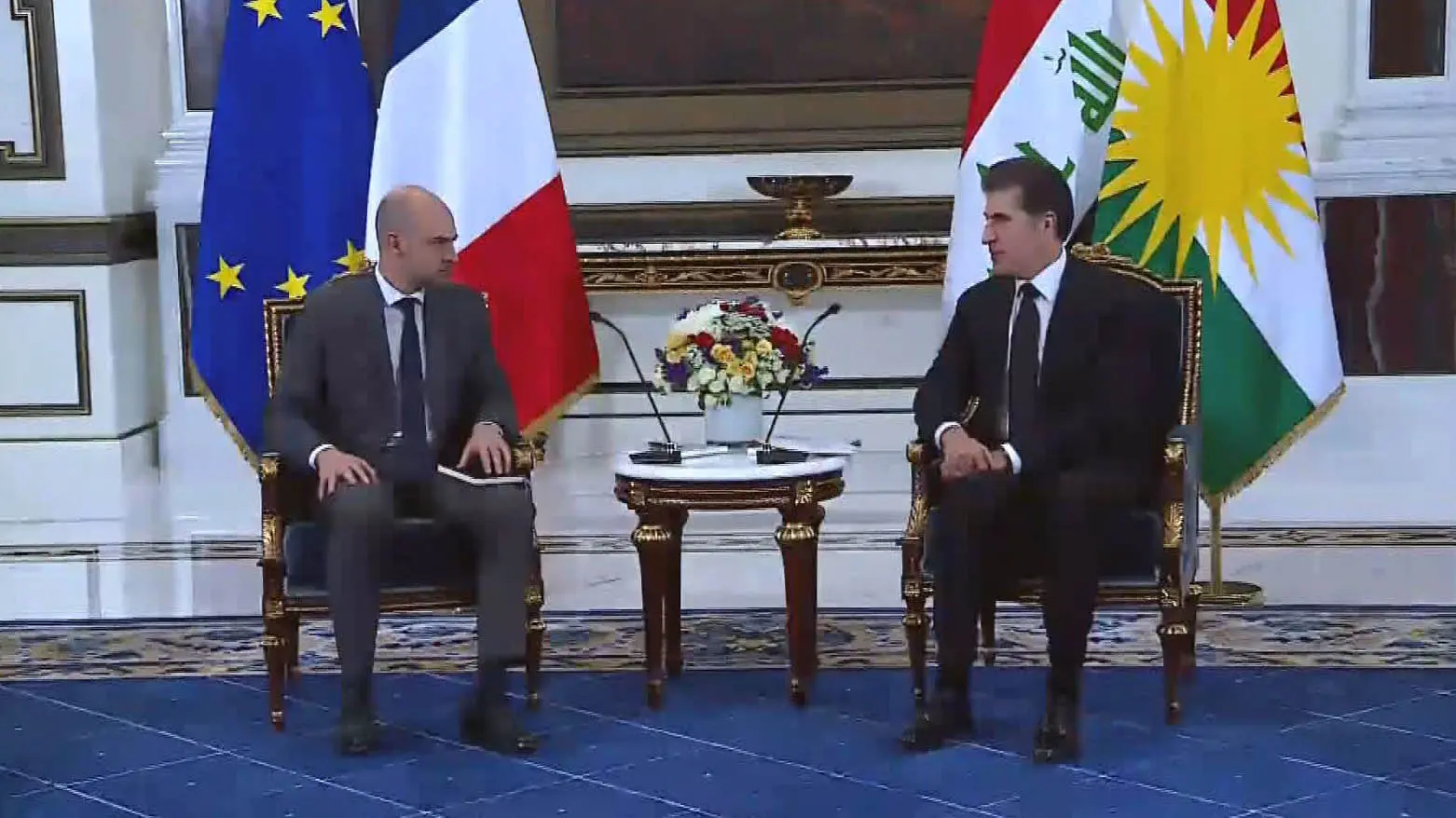 وەزیری دەرەوەی فەرەنسا و سەرۆکی هەرێمی کوردستان کۆبوونەوە