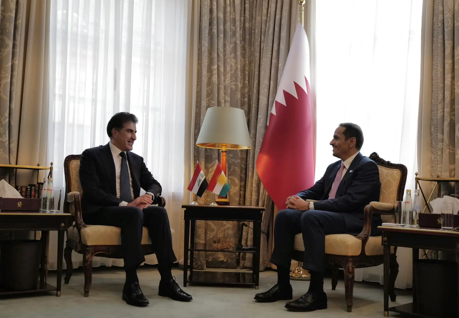 سەرۆکی هەرێمی کوردستان و سەرۆکوەزیرانی قەتەر کۆبوونەوە