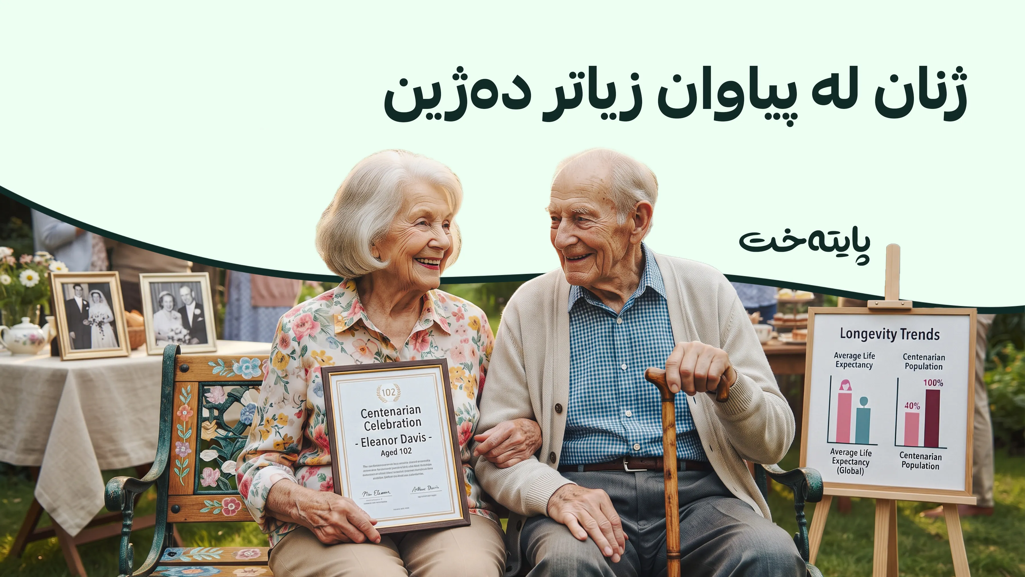 ڕێژەی ئەو مرۆڤانەی تەمەنیان دەگاتە 100 ساڵ دوو ئەوەندەی پێشوو بەرز بووەتەوە