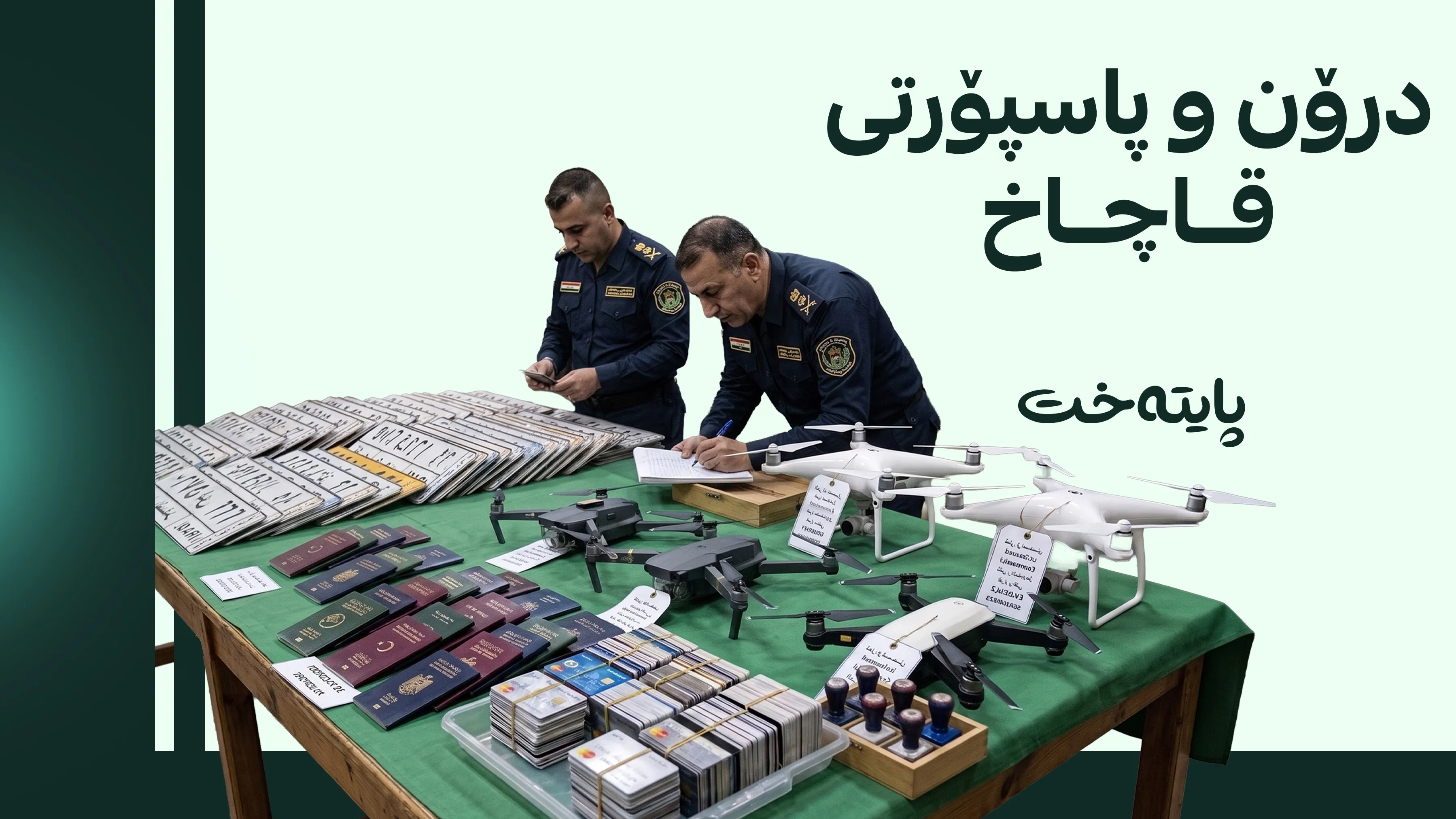 دەست بەسەر سەدان کارتی بانكی و پاسپۆرتدا گیرا