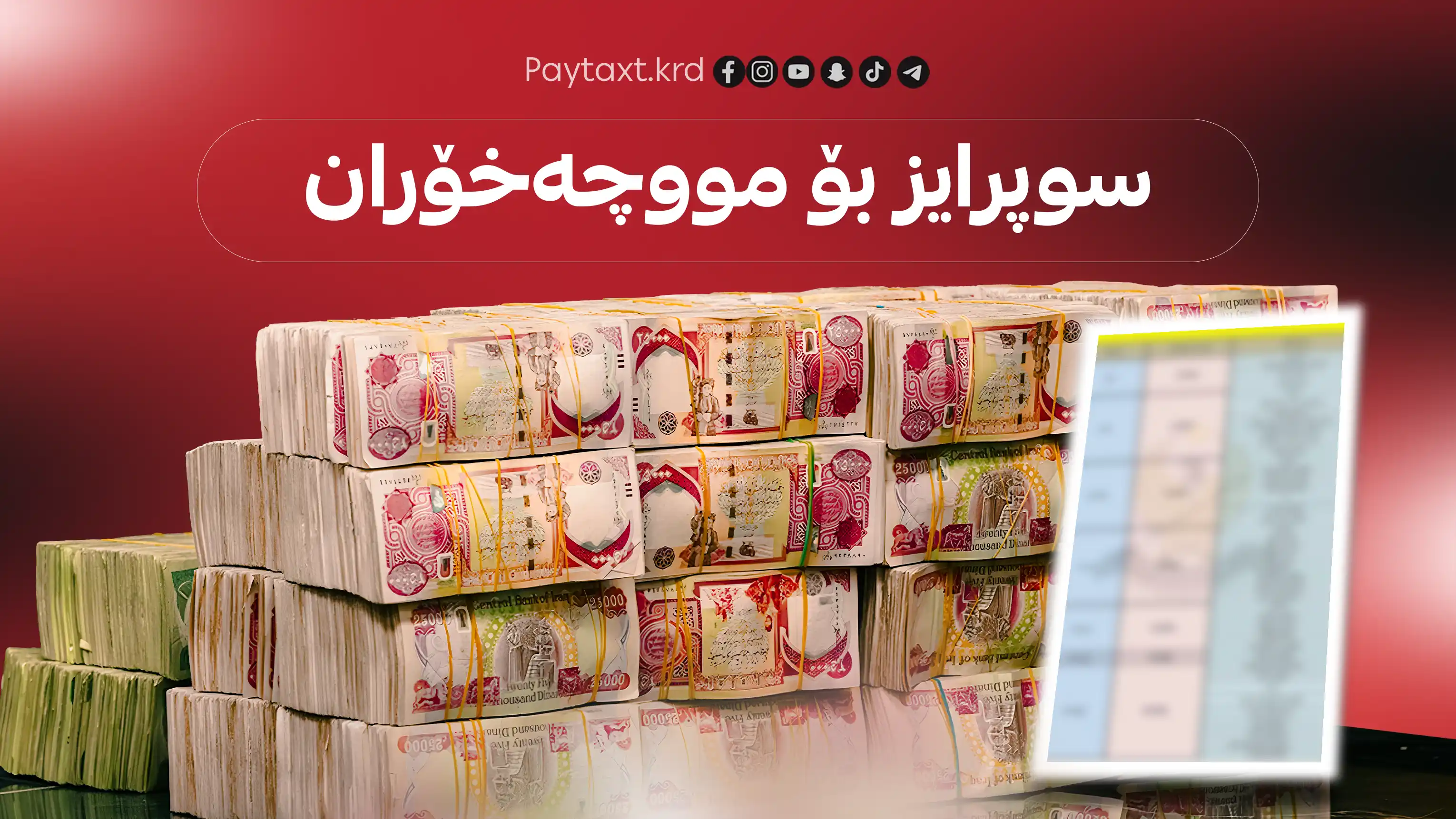 مژدەیەک بۆ مووچەخۆران پێش هاتنی جەژن