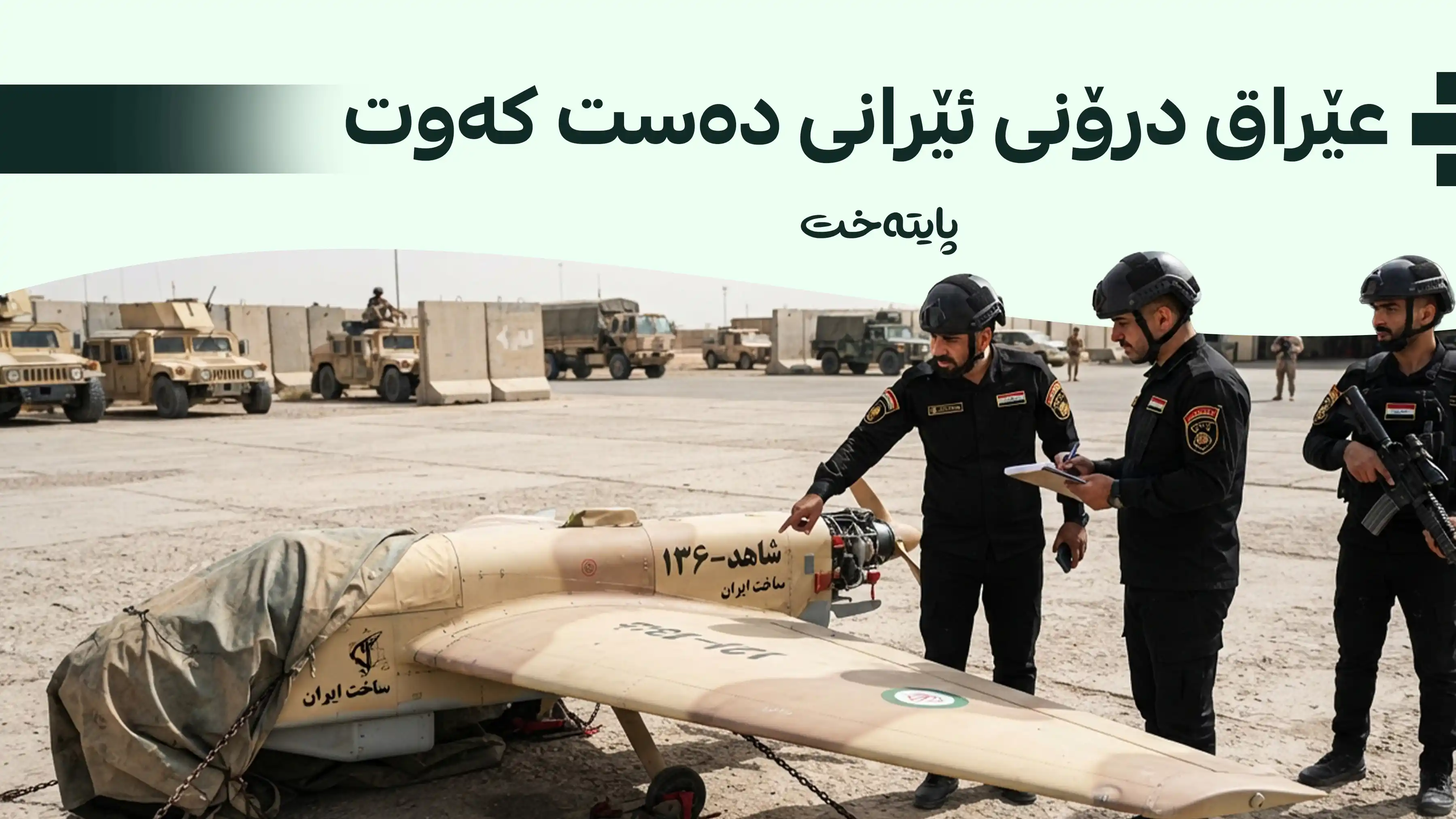 گرووپێکی چەکدار 20 درۆنی ئێرانی ڕادەستی حکومەتی عێراق کرد
