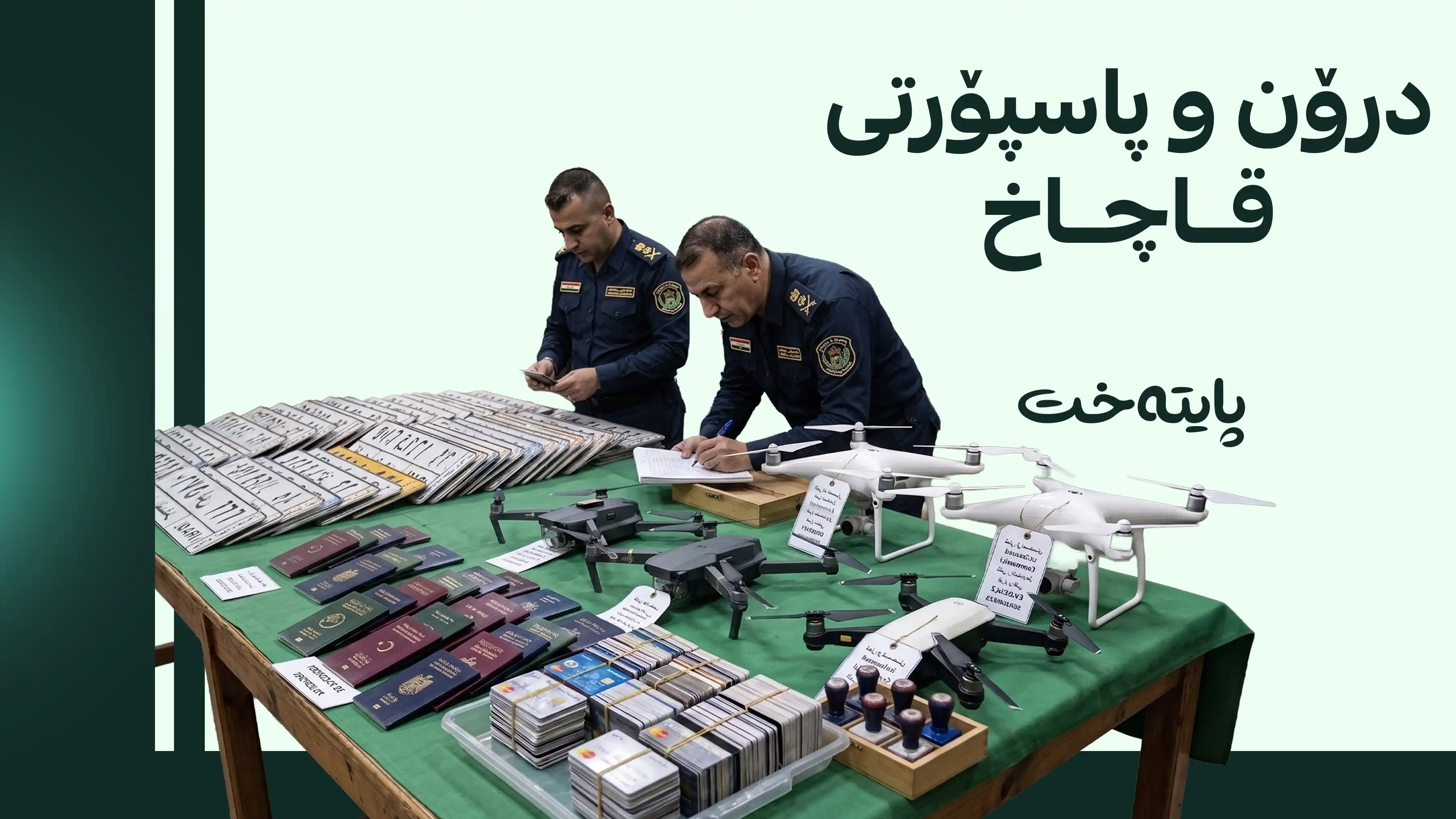 دەست بەسەر سەدان کارتی بانكی و پاسپۆرتدا گیرا