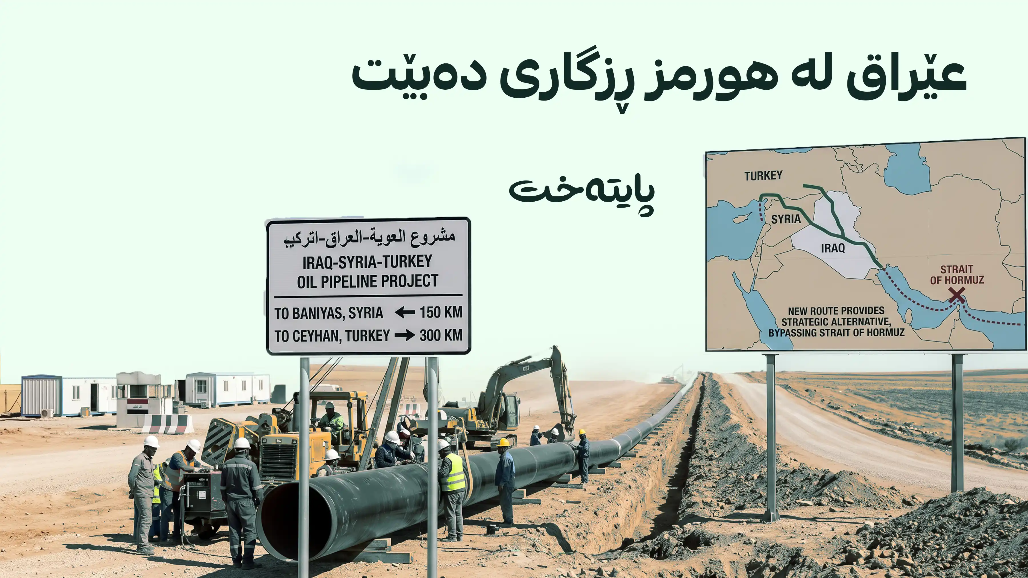 عێراق بۆرییەکی ستراتیژیی نوێ بۆ هەناردەکردنی نەوت ڕادەکێشێت